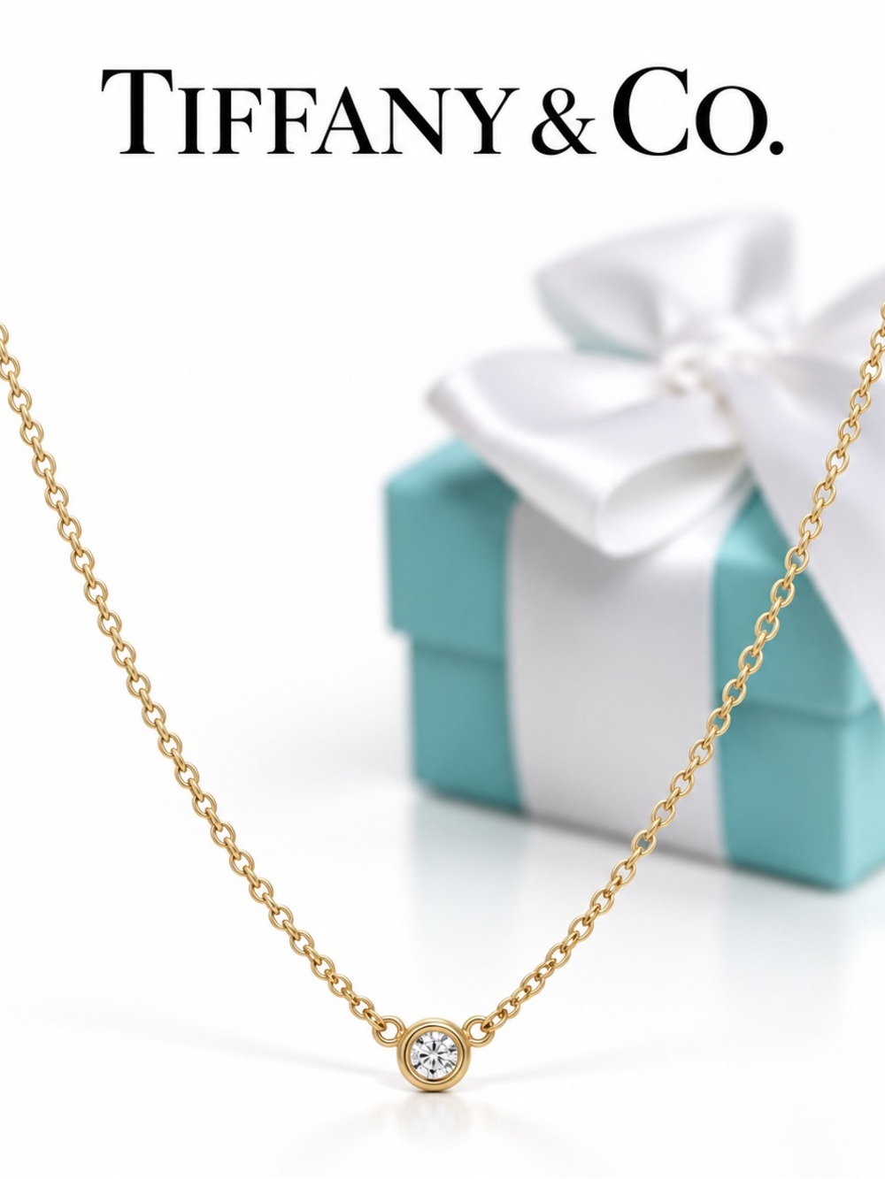 Tiffany & Co. 18K Yellow Gold Diamond Bezel Necklace